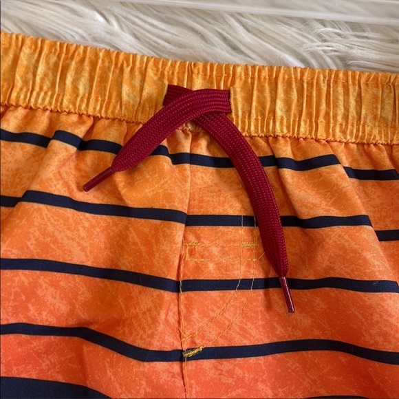 Kidgets orange yellow black striped boys swim trunks swimsuit board shorts SZ 3T - Picture 7 of 17